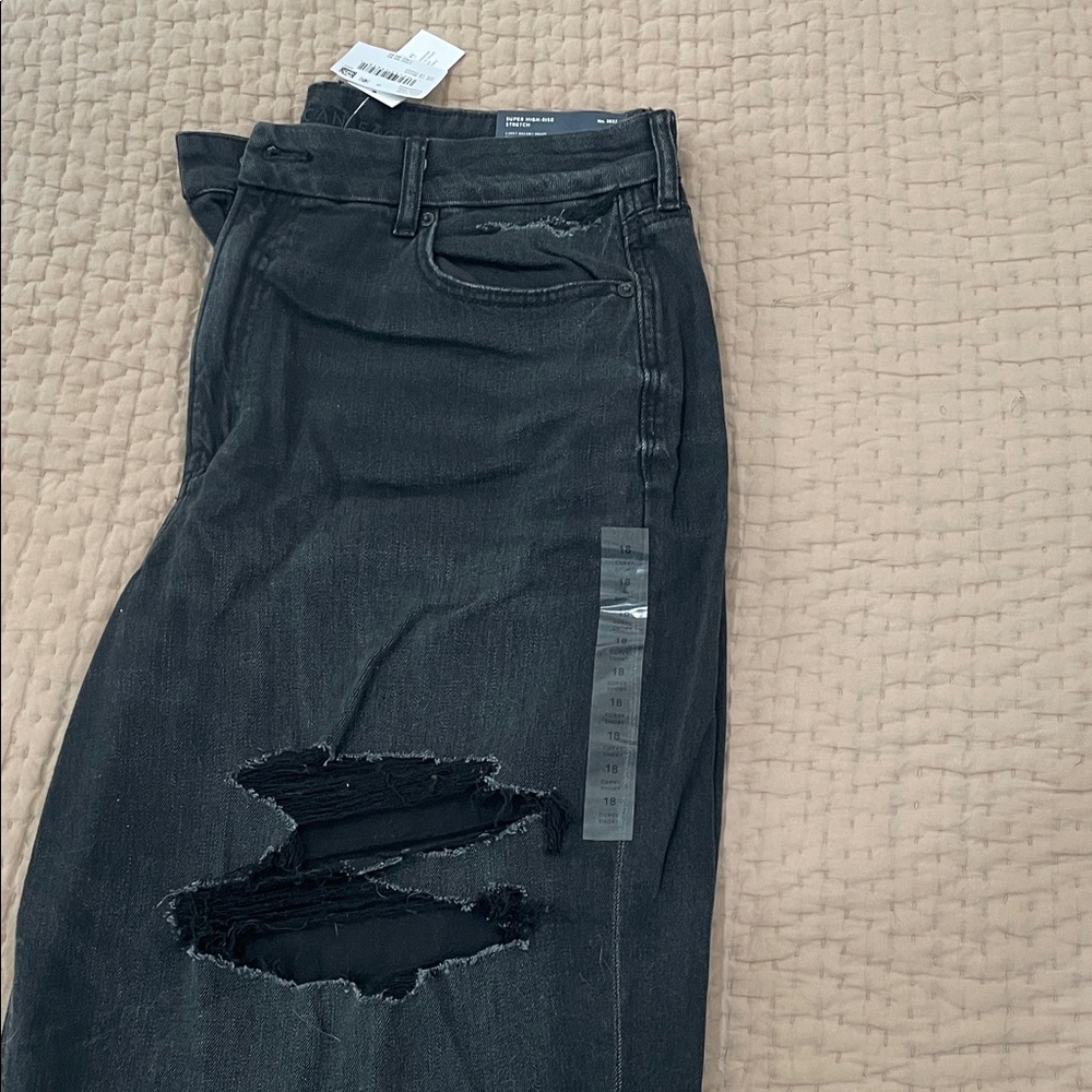 American Eagle Outfitters Black Wide Leg Flare Jeans - Picture 2 of 7